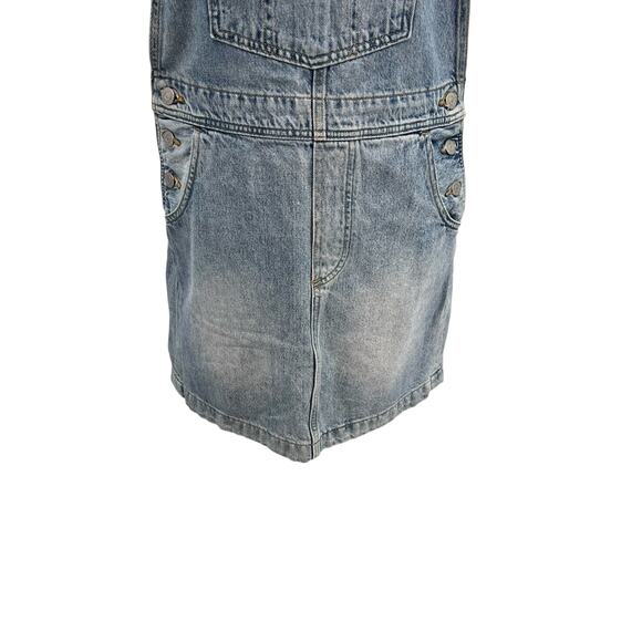 Levi's Norah Skirtall Dress Overall Mini Cotton Denim Blue Size XS - Picture 5 of 16